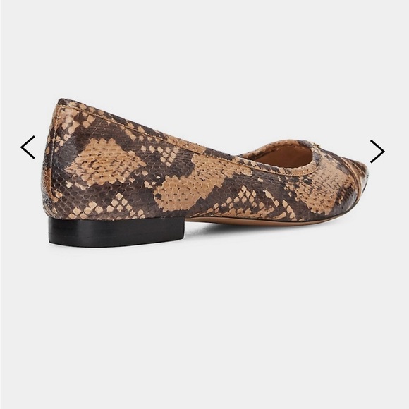 Ralph Lauren SnakePrint- Leather Ballet Plat Shoes - Picture 3 of 4